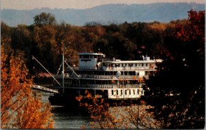 Vtg Autumn Leaves and the Delta Queen Fall Foilage Mississippi River Postcard