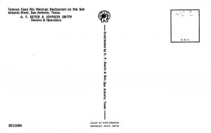 2~Postcards  San Antonio, TX Texas  CASA RIO RESTAURNT~RIVER~BOATS~PADDLEBOATS