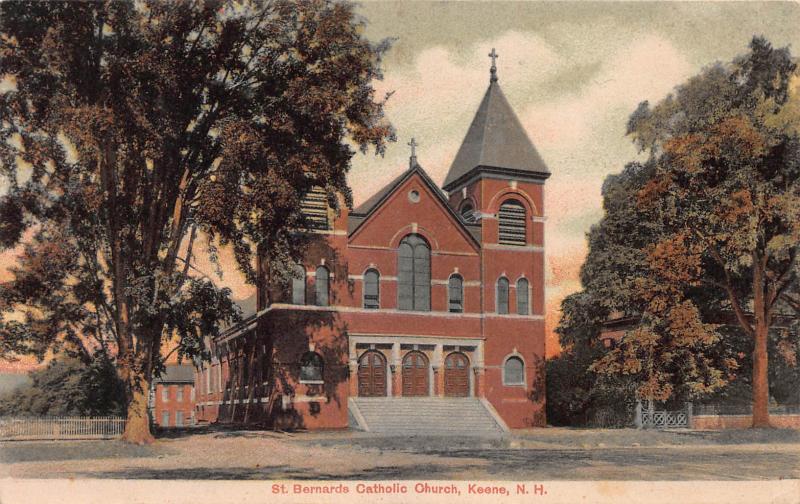 St. Bernards Catholic Church, Keene, New Hampshire, Very Early Postcard, Unused