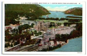 Mid-1900s Aerial View of US Military Academy, West Point, NY Postcard