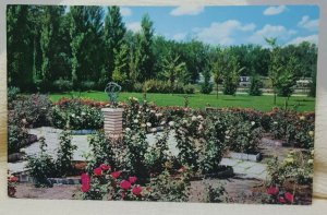 Rose Garden Eisenhower Museum Abilene Kansas Vintage Postcard