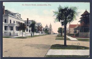 Church Street Jacksonville FL unused c1910