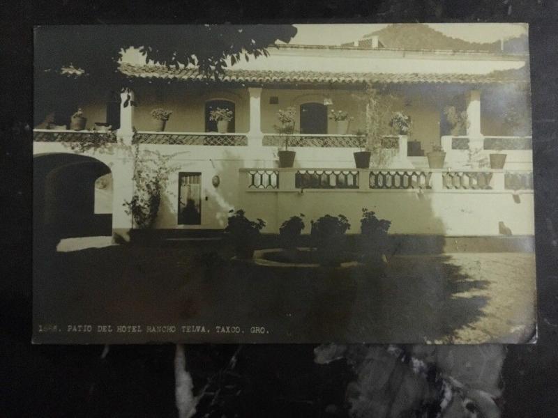 1930s México Real Foto RPPC Tarjeta Postal Hotel Rancho Telva en Taxco To