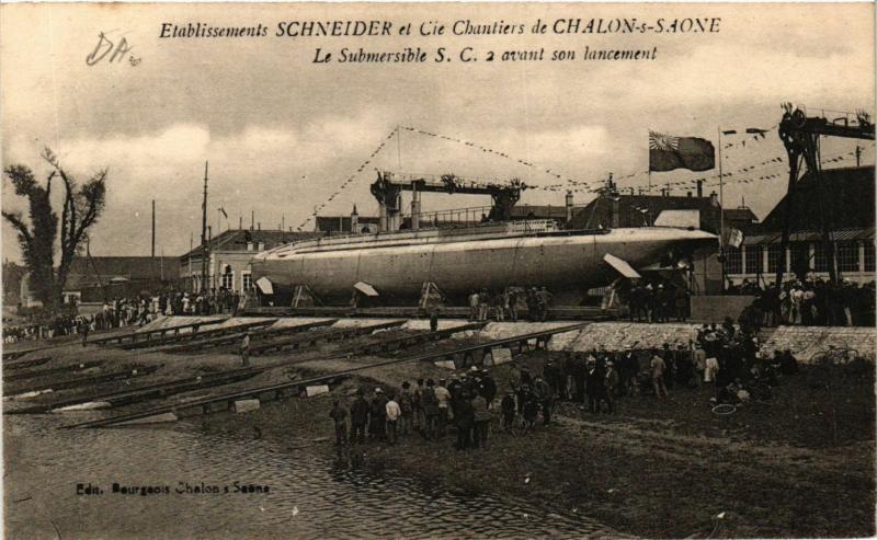CPA Chalon-sur-Saone - Le Submersible S. C. avant son lancement (638026)
