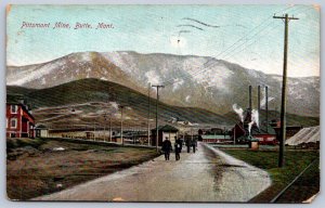 K46/ Butte Montana Postcard c1910 Pittsmont Mine Buildings Crew 171