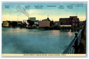 c1910 Copper Mills Auditorium River Front Cedar River Cedar Rapids Iowa Postcard