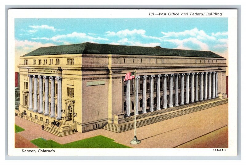 Post Office and Federal Building Denver Colorado CO UNP WB Postcard S9