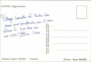 VINTAGE CONTINENTAL SIZE POSTCARD GANVIE VILLAGE NEAR COTONOU BENIN AFRICA