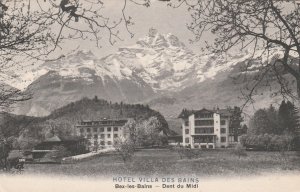 HOTEL VILLA DES BAINES, Dent Du Midi, Switzerland - Vintage POSTCARD