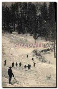 Old Postcard of Sports & # 39hiver Ski Alpine Skiers Hunters