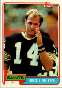 1981 Topps Football Card Russell Erxleben New Orleans Saints sk60461