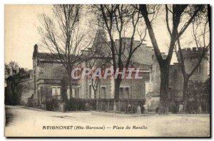 Old Postcard Avignonet Place du Ravelin