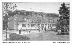 FIRE FIREMEN'S HOME STATE OF NEW YORK MAIN BUILDING EAST VIEW POSTCARD (c. 1910)