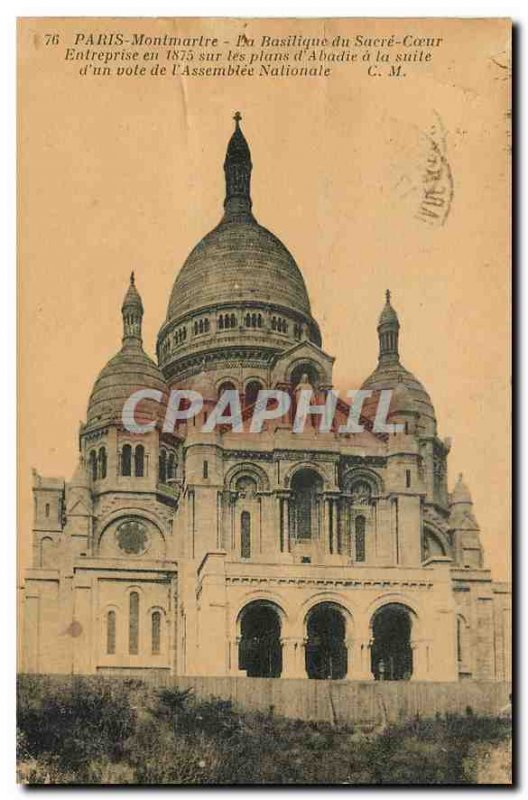 Old Postcard Paris Montmartre Basilica of Sacre Cieur