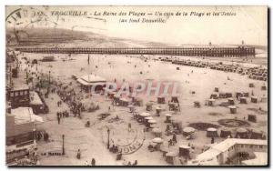 Old Postcard Trouville Queen of Beaches One corner of the beach and jetties