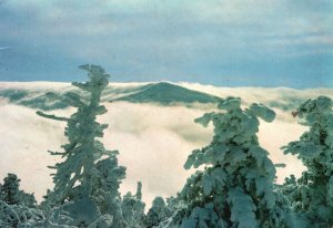 Postcard Beautiful Highest Peak Rise Above The Clouds Spectacular Winter Vermont