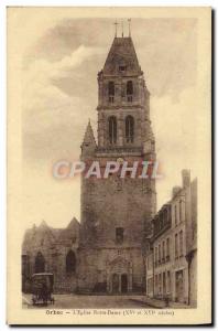 Old Postcard Orbec L & # 39Eglise Notre Dame