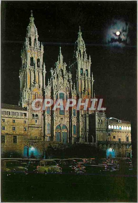 Modern Postcard Santiago de compostela cathedral night view 3409