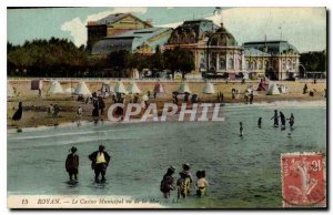 Old Postcard Royan Casino Municipal seen Sea