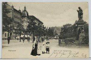 Hannover Germany Fountain on George St Partie an der Georgstrasse Postcard J14