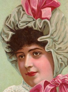 1880s Wilcox & White Organs  W.J. Lasher Agent Lovely Lady Pink Bows F60