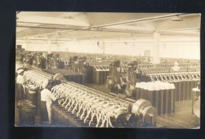 RPPC JAPAN JAPANESE FACTORY INTERIOR WORKERS VINTAGE REAL PHOTO POSTCARD