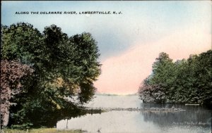 Lambertville New Jersey Delaware River Scene c1900-20s Vintage Postcard