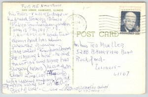 Kankakee Illinois~Elks Lodge~BPOE~1971 Postcard 