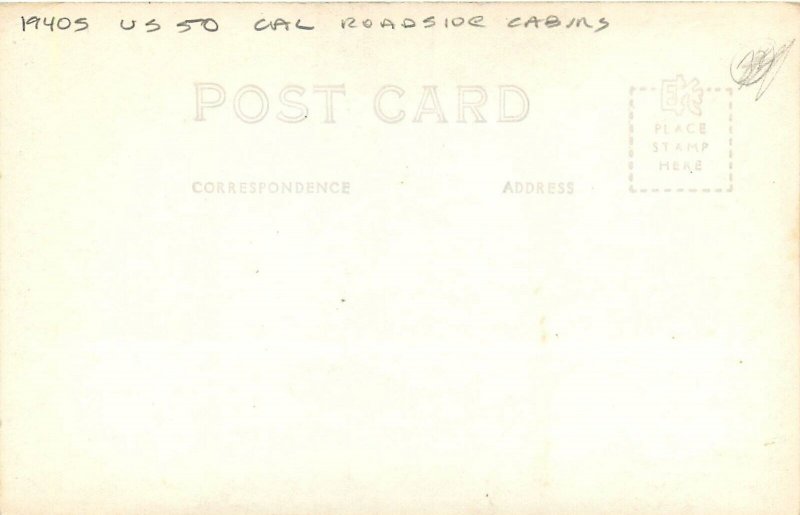 Postcard RPPC 1940s US 50 California Baxter Roadside Cabins Cottages 23-8361