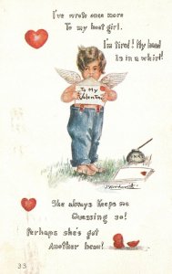 Vintage Postcard 1913 I've Note Once More To My Best Girl To My Valentine