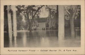 Rutland VT Flood Scene Baxter & Park c1920s Postcard