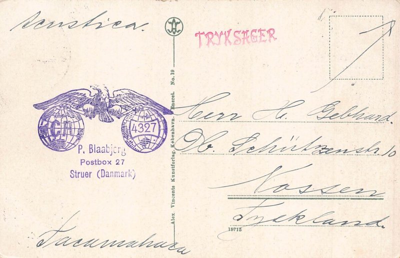 Denmark 1927 Konstantinsborg Jylland Philatelic Interest postcard