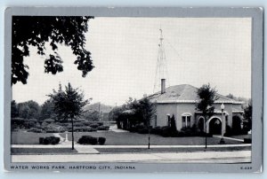 Hartford City Indiana Postcard Water Works Park Building Exterior 1940 Unposted