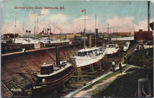 Skinner's Dry Dock Baltimore Maryland Vintage Postcard C096