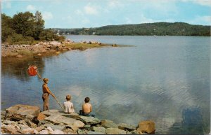 Greetings from Swift Current SK Saskatchewan Boys Lake Best Years Postcard H32