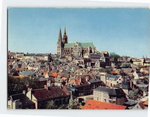 Postcard Vue sur la ville et la Cathédrale Chartres France