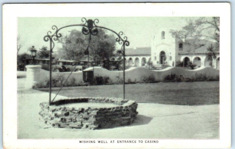 TIJUANA HOT SPRINGS, Mexico    HOTEL AGUA CALIENTE  Wishing Well Casino Postcard 