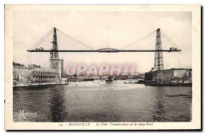 Postcard Old Marseille the Transporter Bridge and the Old Port