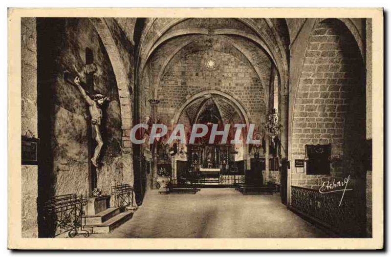Postcard Old Moustiers Ste Marie Inside the chapel