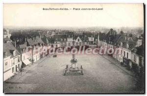Postcard Old Beaufort En Vallee Place Jeanne De Laval