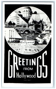 c1940's Greetings From Hollywood California CA RPPC Photo Vintage Postcard