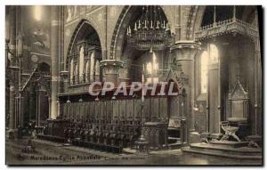 Old Postcard Maredsous Abbey Abbey Church Choir monks