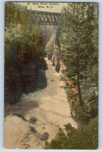 Elko BC Canada Postcard Goat River Canyon Bridge Scene Soo Line Advertising