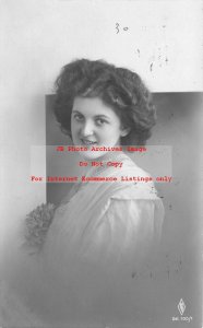 PFB RPPC No 100/1, Studio Shot, Woman with Flowers