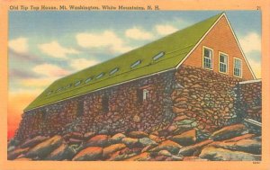 Mt Washington NH Old Tip Top House White Mountains  Linen Postcard Unused