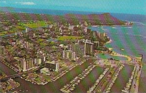 Hawaii Waikiki As Seen From The Air Approaching From The Honolulu City Side