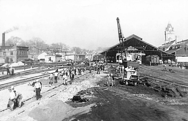 Portland ME Portland ME Union Station Ripping Out The Tracks Real Photo Postcard