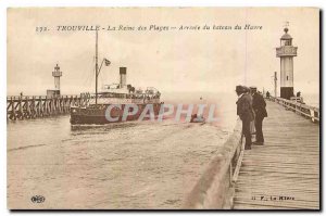 Old Postcard Trouville Queen of Beaches Arrival of Boat Harbor