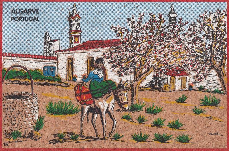 Portugal Algarve Horse Original Felt Postcard