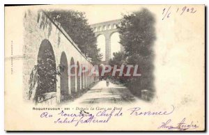 Old Postcard Roquefavour From Gare bridge